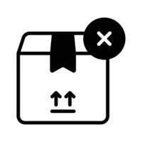 Parcel with cross sign showing concept icon of rejected order vector