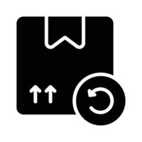 an icon with dispatched package and opposite direction arrows showing concept icon of reorder vector