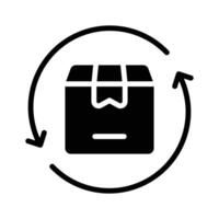 Box with arrow, concept icon of parcel return in trendy style vector