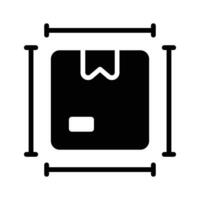 Package box with ruler scale showing concept icon of package dimensions, parcel measurement vector