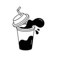 A refreshing soft drink cup with a straw, soft drink design vector