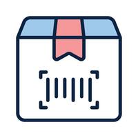 Delivery box with barcode showing concept icon of parcel tracking vector