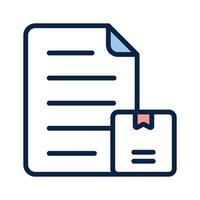 A document with a package symbolling delivery detail vector