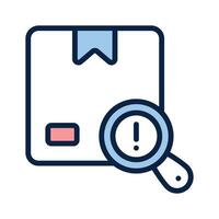 Delivery box with magnifier showing concept icon of parcel tracking vector