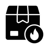 An icon representing flammable delivery, indicating hazardous materials during transportation vector