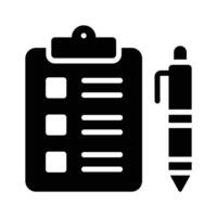 An icon depicting a clipboard and pen, symbolizing task management and organization vector
