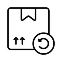 an icon with dispatched package and opposite direction arrows showing concept icon of reorder vector