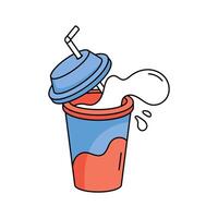 A refreshing soft drink cup with a straw, soft drink design vector