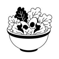 Health diet, fresh meal, vibrant salad bowl design vector