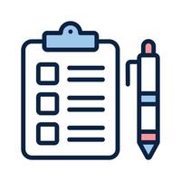 An icon depicting a clipboard and pen, symbolizing task management and organization vector