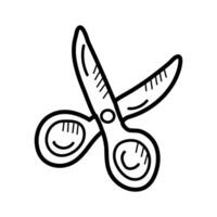 Creatively designed icon of scissors in trendy doodle style, ready to use vector