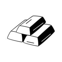 Gold bars representing wealth, investment, and precious metal assets, Gold Ingots icon vector