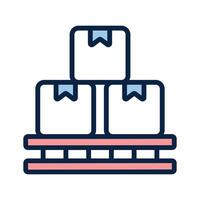 Boxes on a pallet, of logistics collection, cargo boxes pallet icon vector