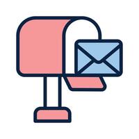 Postbox icon in modern style, customizable of mailbox vector