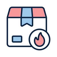An icon representing flammable delivery, indicating hazardous materials during transportation vector