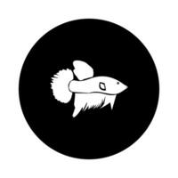 fish icon with black circle background vector