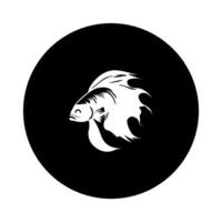 fish icon with black circle background vector