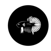 fish icon with black circle background vector