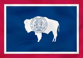 Wyoming waving flag. Wyoming state flag background texture. vector