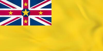 Niue waving flag. Niue national flag background texture. vector