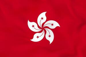 Hong Kong waving flag. Hong Kong national flag background texture. vector