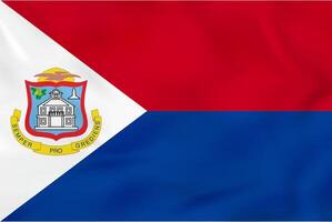 Sint Maarten waving flag. Sint Maarten national flag background texture. vector