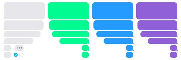 Blank smartphone bubble message set or chat elements. vector