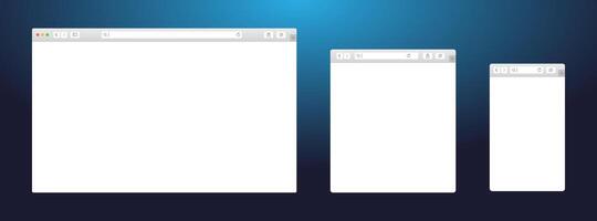 Browser window mockup set for all devices template. vector