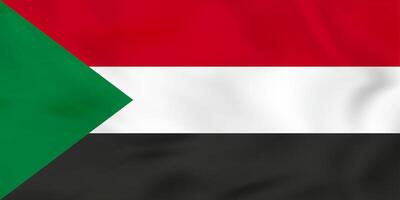 Sudan waving flag. Sudan national flag background texture. vector