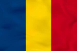 Chad waving flag. Chad national flag background texture. vector
