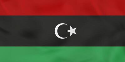 Libya waving flag. Libya national flag background texture. vector