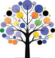 Abstract tree with colorful leaves vector