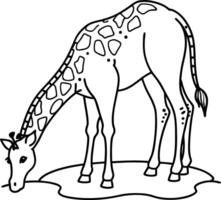 Discover fun giraffes line art for kids coloring book ideal for creative learning and play vector