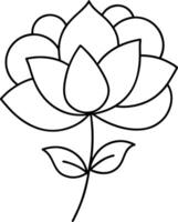 A delightful coloring book with flowers for kids to color vector