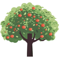 An apple tree with red apples on it png