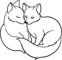 An Fox line art coloring book perfect for kids who love to color and learn vector