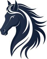 Modern horse logo graphic emphasizing elegance and power through fluid lines and sharp details vector