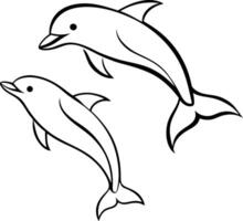 Kids can enjoy hours of fun with Delphine line art coloring vector