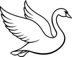 Line art of a swan vector