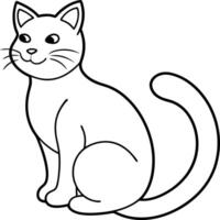 Black and white cat coloring page perfect for kids to color and express their artistic flair. vector
