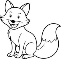 This Happy Fox line art illustration radiates positivity, perfect for adding a playful vibe vector