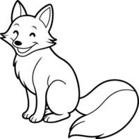 Elegant and joyful, this Happy Fox line art captures the spirit of nature with minimalistic charm vector