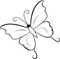 Fun and easy butterfly coloring page for children. Black-and-white design encourages kids to add their colorful touch. vector