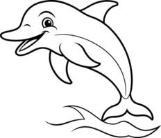 Spark creativity with dolphin coloring pages Black and white illustrations perfect for kids artistic adventures vector