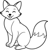 Charming Happy Fox line art illustration, perfect for adding a playful touch to your design projects vector