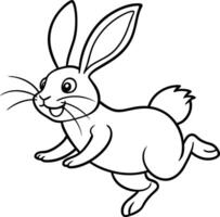 Fun rabbit coloring page with cute black and white graphics, designed to engage and entertain kids with creative coloring. vector