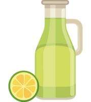 A jug of lemon juice and a slice of lemon png