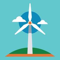 Eco friendly illustration styles for green branding wind turbine vector