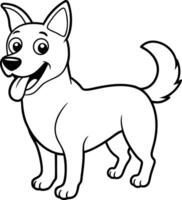 Fun dog coloring page for kids, designed with charming black and white graphics to inspire imagination vector