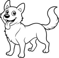 Adorable dog coloring page for kids with simple, black and white graphics to spark creativity and fun vector